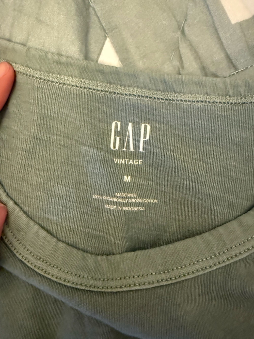GAP Organic Cotton VintageSoft T-Shirt in Sage Green - Picture 10 of 11